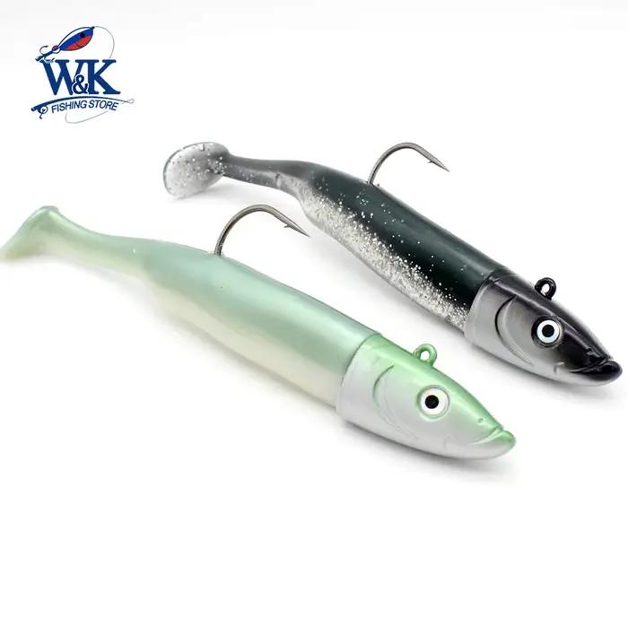 KIT d'appâts souples avec queue de pagaie 120g JIG 14.5cm, pour poisson roche, morue, Pollock, leurr