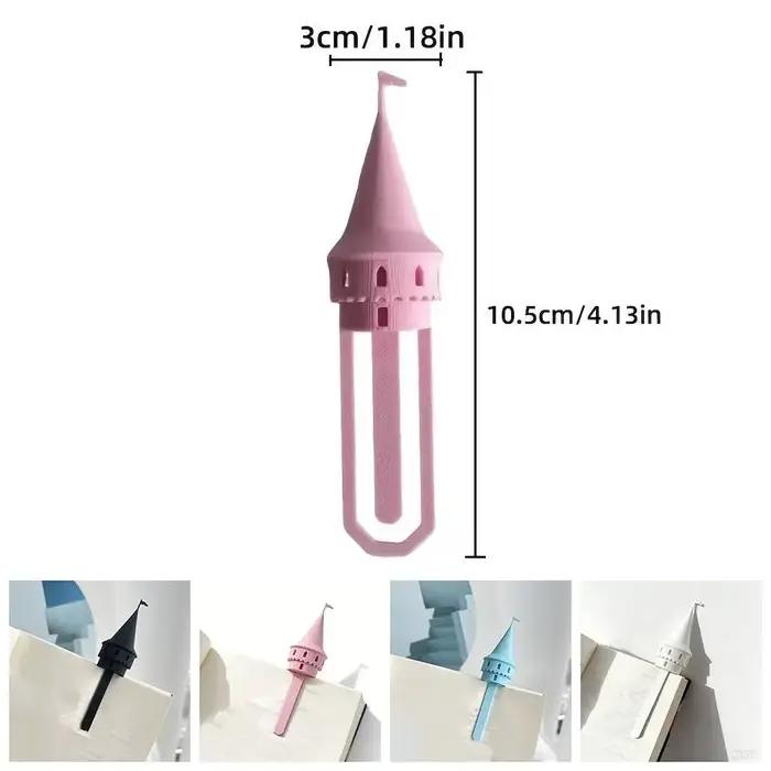 Marque-pages en forme de chateau 3D plastique couleur blanche bleue noire verte cadeau original pour enseignant lecture occasions spéciales
