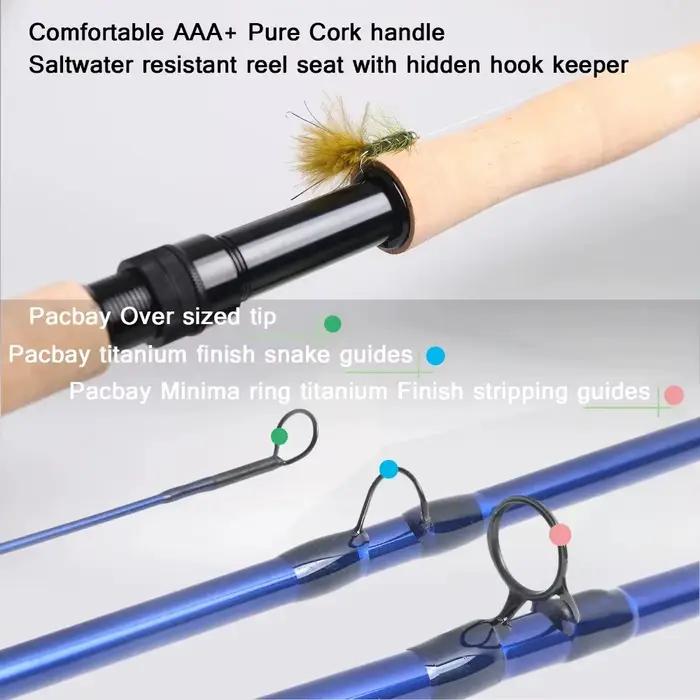Canne à mouche saltwater Predator 9FT carbone 30T SK 4 sections pour pêche au gros en mer