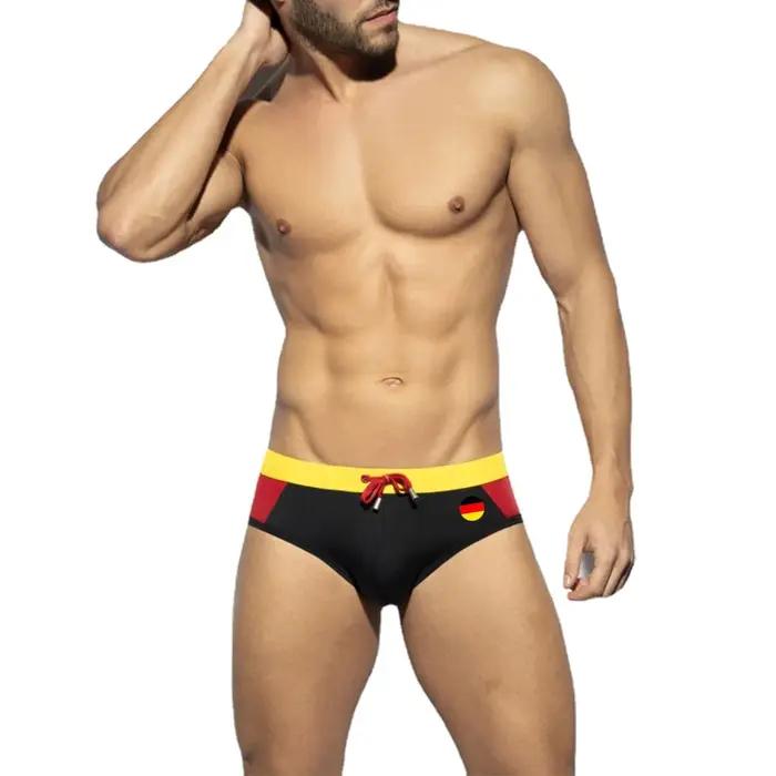 Slip de bain pour hommes Sexy natation court Sport nautique pantalons de plage maillot de bain drape