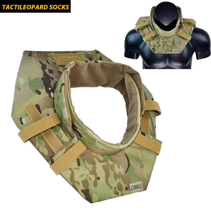 Protection de cou tactique ajustable pour gilet pare-balles - Collier de protection airsoft et chasse