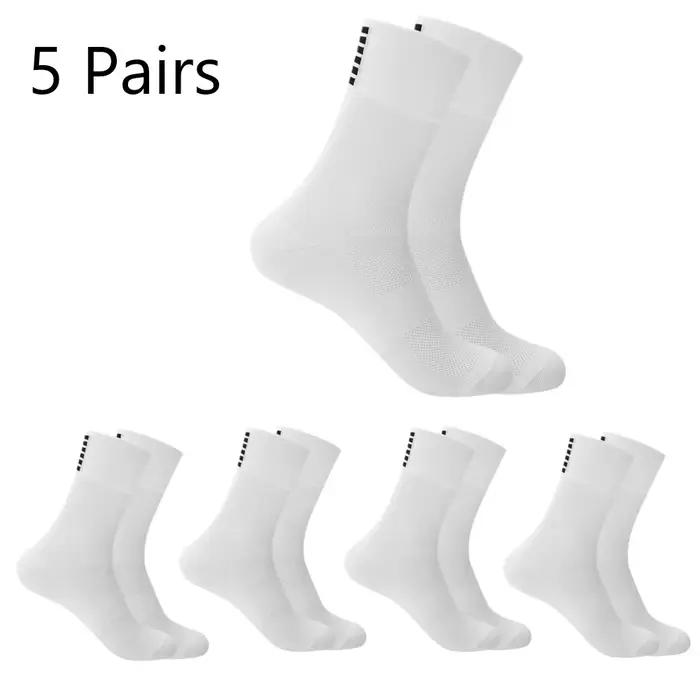 YKYWBIKE Lot de 5 paires de chaussettes de cyclisme sportives professionnelles respirantes pour hommes et femmes