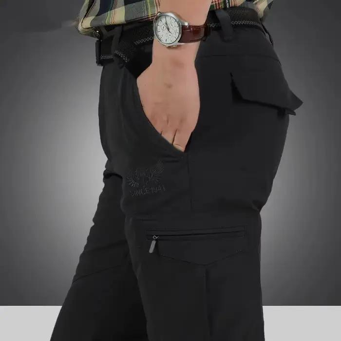 Pantalon cargo hiver homme polaire épais chasse imperméable peau de requin tailles M-4XL