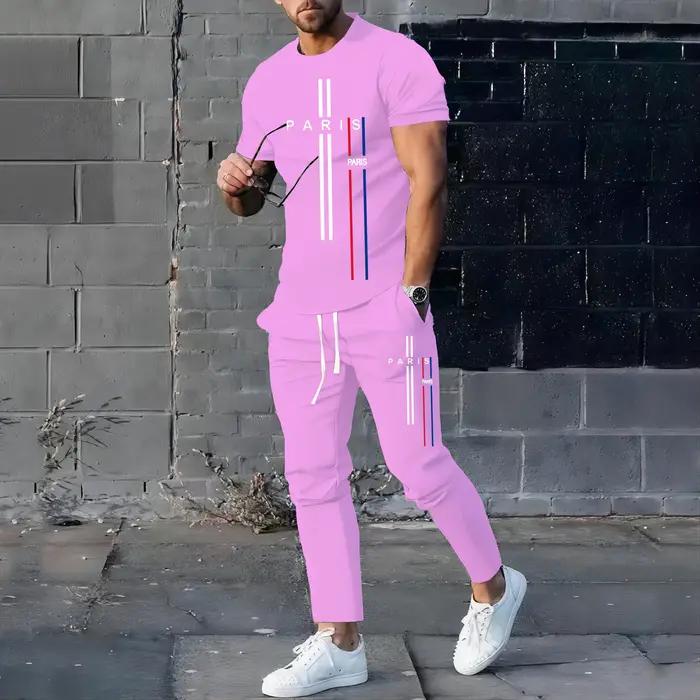 Vêtements de sport de Football pour hommes, T-shirt et pantalon, ensemble décontracté à manches cour