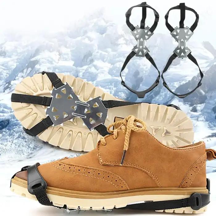 11 crampons à pointes pour bottes, chaussures de traction, pinces à glace, poignées à neige pour la neige, la randonnée, la pêche sur glace, l'alpinisme