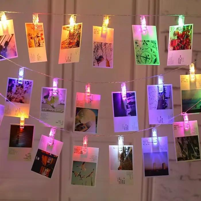 3m 20 LED Photo Clip fée chaîne lumières porte-carte guirlande lampe pour noël fête de mariage fée l