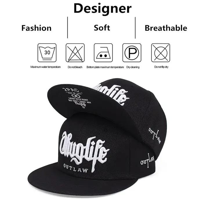 Thuglife-Casquette de Baseball Hip Hop pour Adulte, Chapeau de Plein Air Décontracté, Réglable, 1 Pi