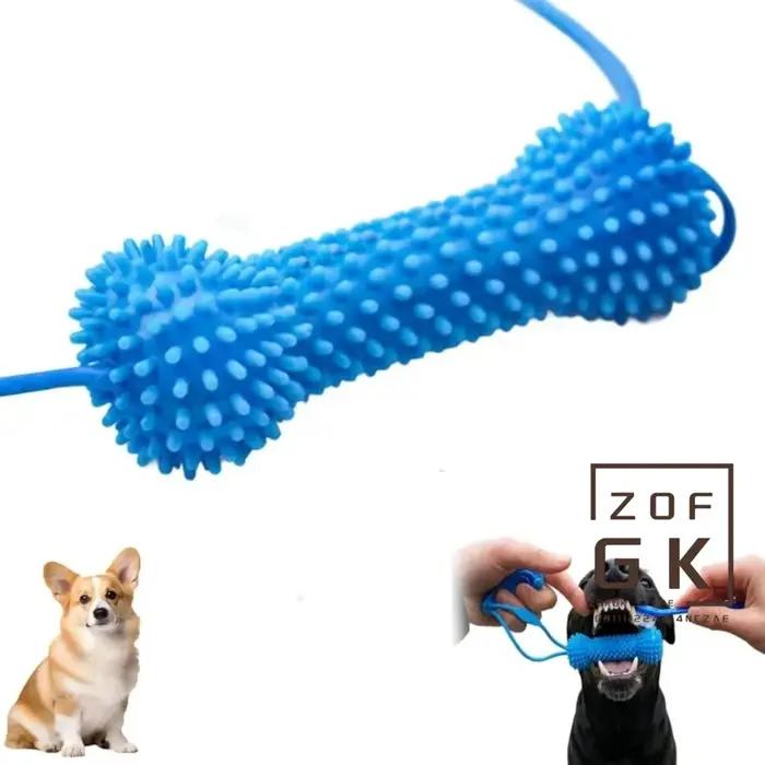 Jouet de brossage dentaire pour chien avec ventouse et corde à tirer