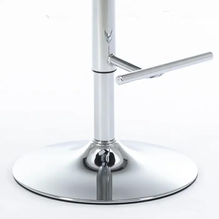 Tabourets de bar à base chromée avec dos, siège réglable, tabouret de bar à percussion en velours, c