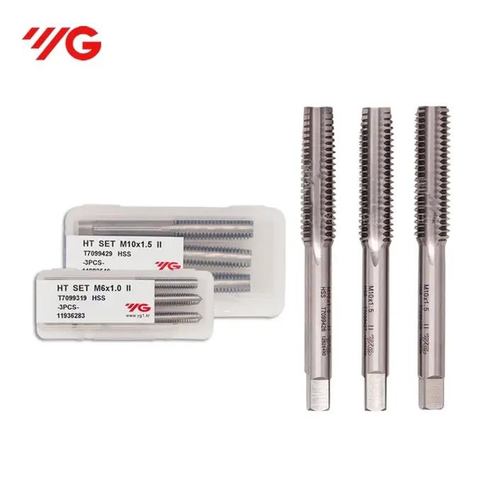 Korea YG HSS Hand Tap Set = 3PCs, Straight T7099, X0.45, 0.5, 0.7, 0.8, 1, 1.25, 1.75, 2, 2.5, 1Set