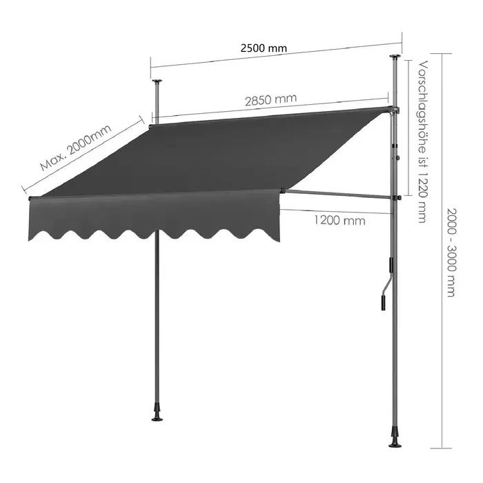 Auvent de balcon rétractable UV50 +