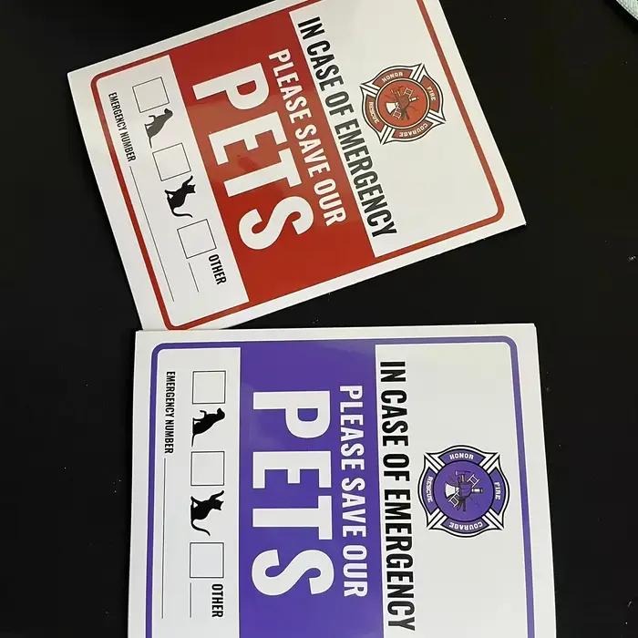 4 autocollants d'alerte d'urgence pour animaux de compagnie