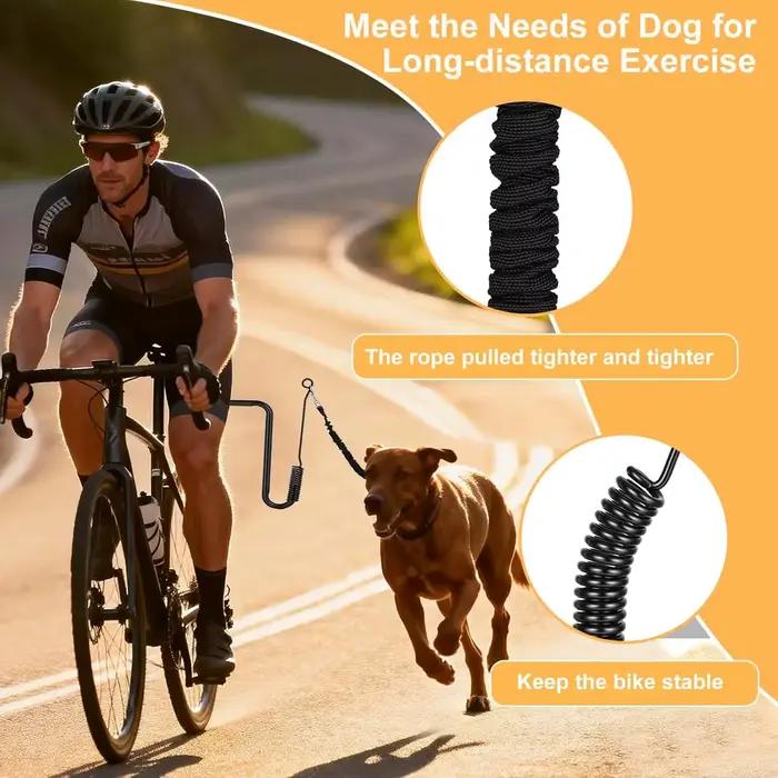 Laisse de vélo mains libres avec attache élastique antichoc pour chiens de toutes tailles occasions spéciales randonnées courses à pied sécurité visibilité nocturne