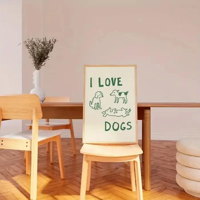 J'aime les chiens texte et illustrations de chiens simples