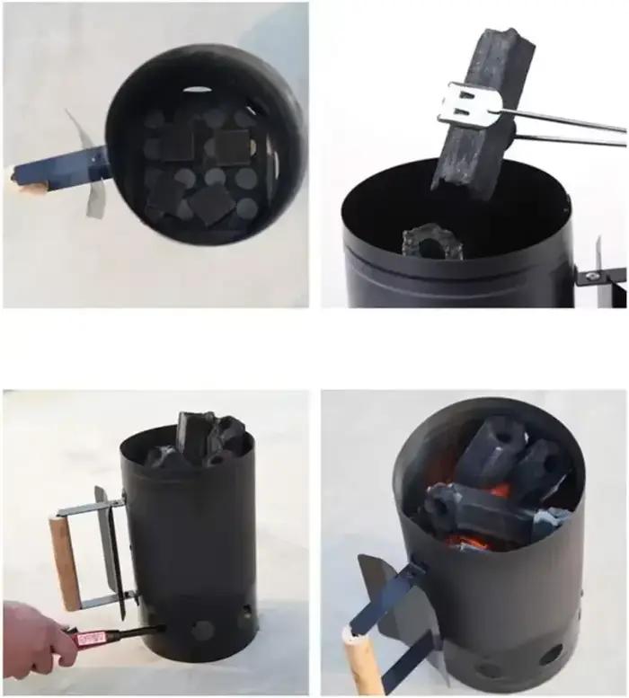 Baril de feu à charbon de bois rapide, baril de charbon de bois de Camping, démarreur de feu de cheminée pour barbecue Camping pique-nique outils de cuisine en plein air