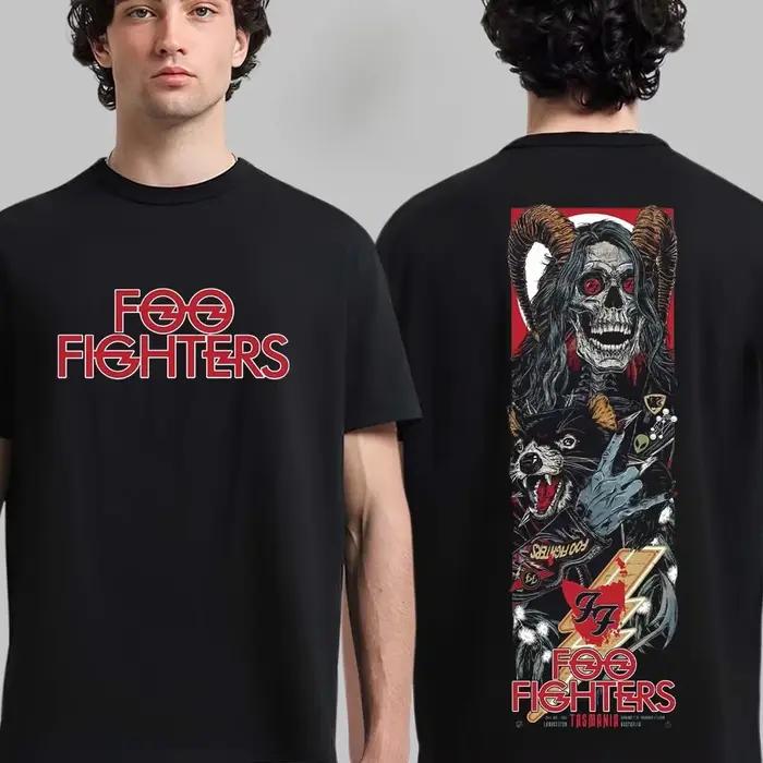 T-Shirt en coton avec dessin graphique de la bande Foo Fighters, Art rétro, Streetwear d'été pour hommes et femmes