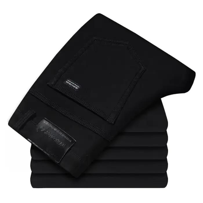 Wthinlee hommes d'affaires jean décontracté droit Stretch mode classique bleu noir travail Denim pan