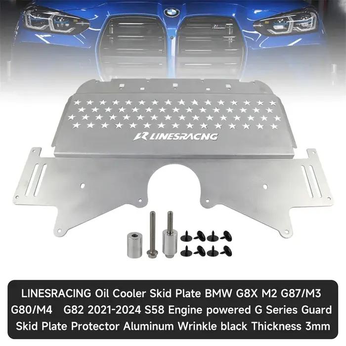 Plaque antidérapante de refroidisseur d'huile LR, pour BMW G80 G82 M3 M4 G87 M2 2021 – 2024 S58, moteur alimenté série G, aluminium argent/noir