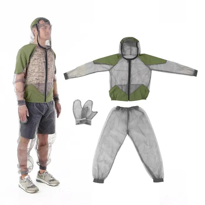 Combinaison répulsif anti-moustiques en maille, combinaison à capuche, vêtements de pêche, chasse, C