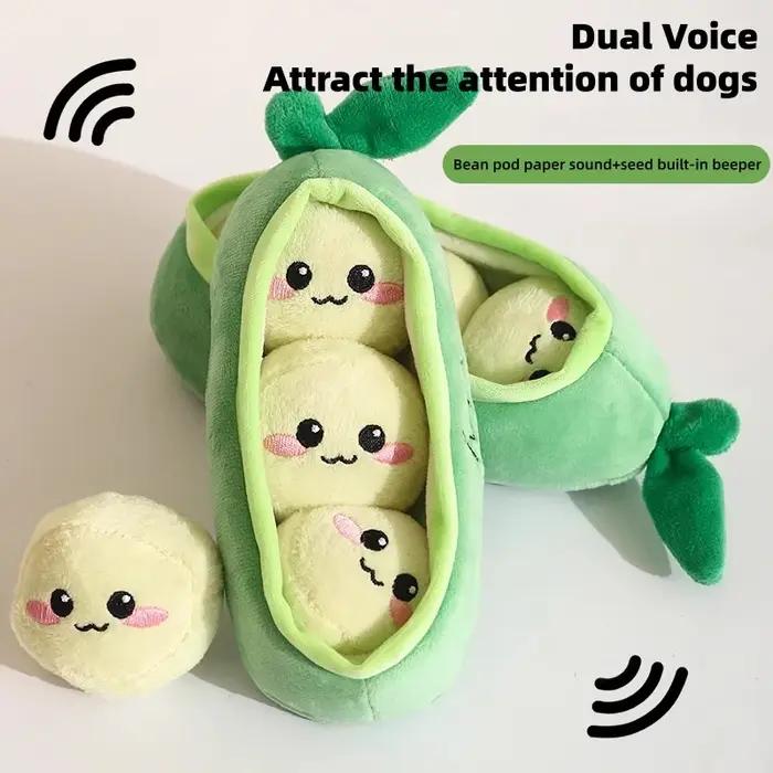 Jouet en peluche coquille de pois mignon avec son pour chiens petite taille stimulation olfactive intelligence interaction gameplay occasionnelle festive