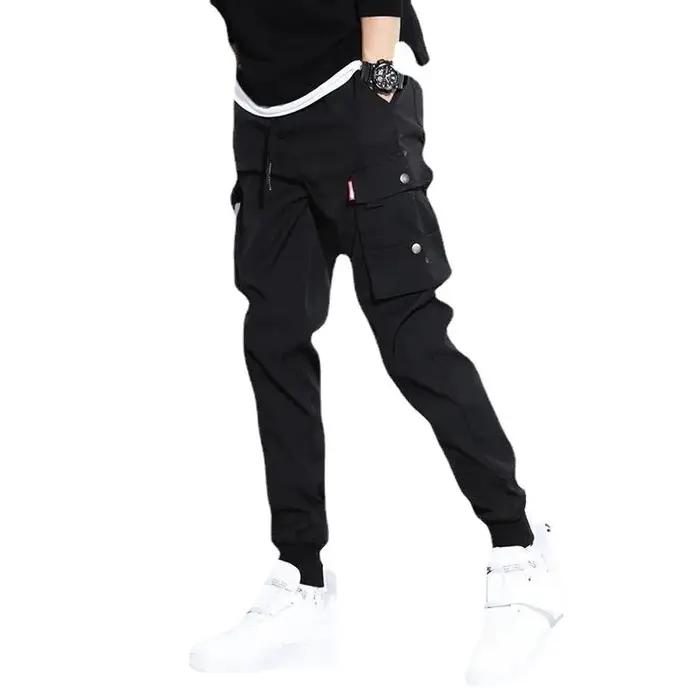 Pantalon Cargo tendance de couleur unie pour hommes, pantalon Cargo à poches multiples à rabat, pant