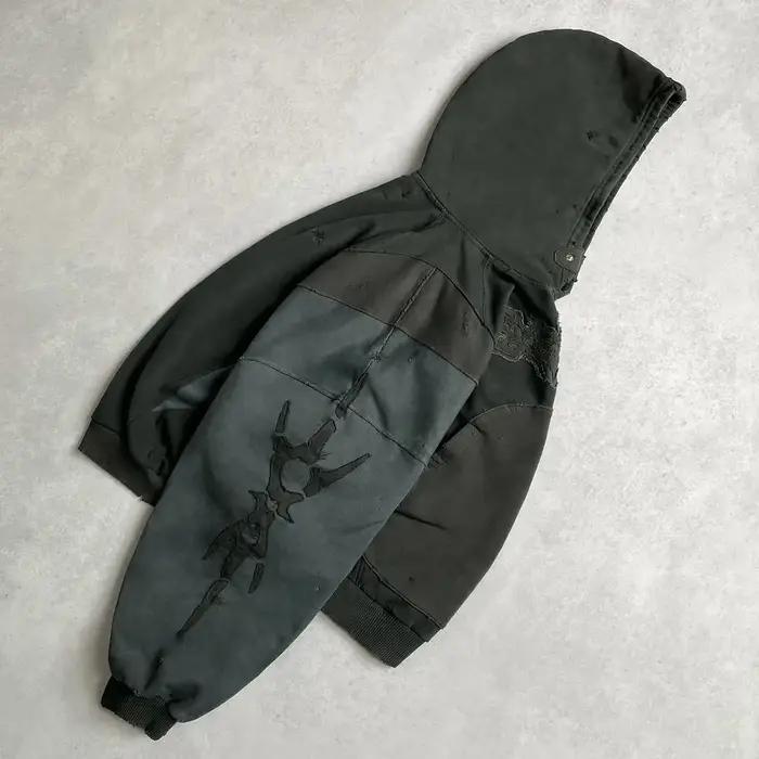Sweat à capuche gothique BiggOrange en coton et polyester pour homme et femme, style hip-hop rétro Y2K, vêtements de rue pour toutes les saisons