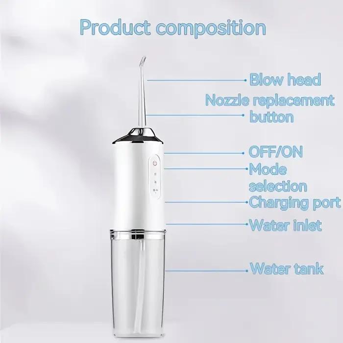 Irrigateur buccal portable, machine à laver la bouche, fil dentaire, jet d'eau aste USB, cure-dents,