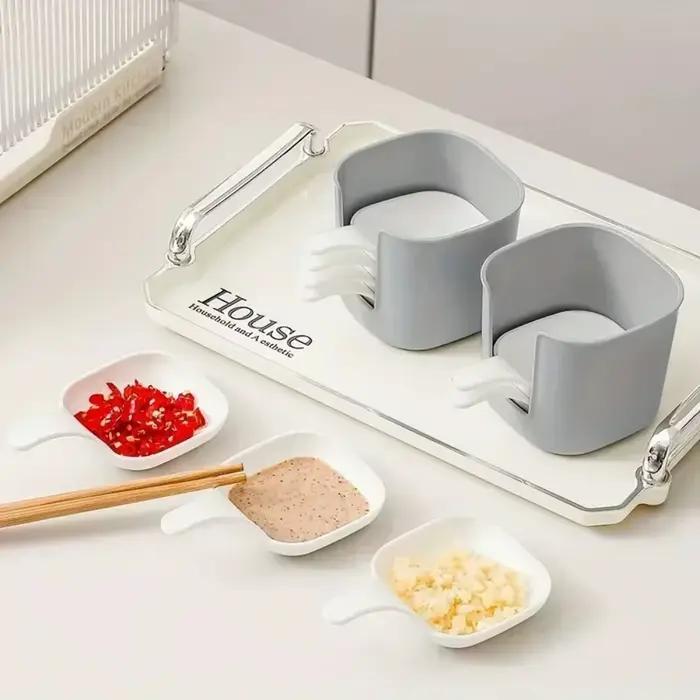 Ensemble de 7 plats à sauce en plastique rust proof pour dîners élégants et soirées festives