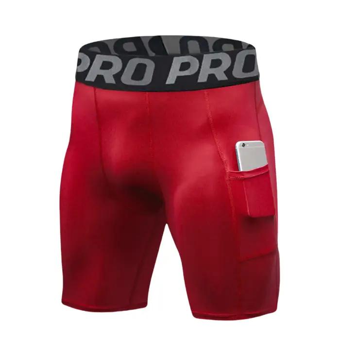 Shorts de compression pour hommes avec poche