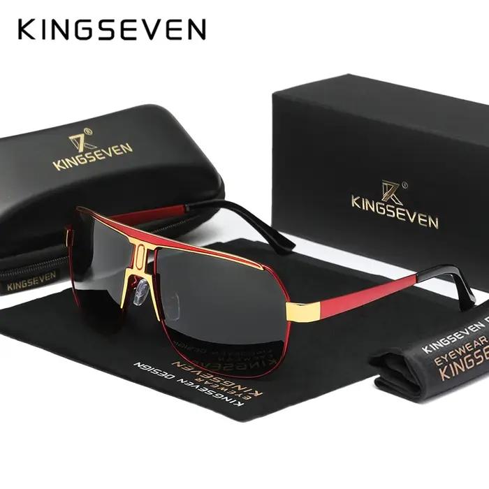 KINGSEVEN marque Design Vintage lunettes de soleil polarisées hommes mode extérieur UV400