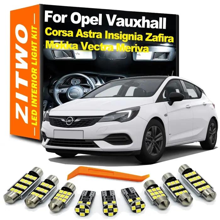 ZITWO Kit d'éclairage intérieur LED pour Opel Vauxhall Corsa D E Astra G H J K Mokka Insignia Vectra