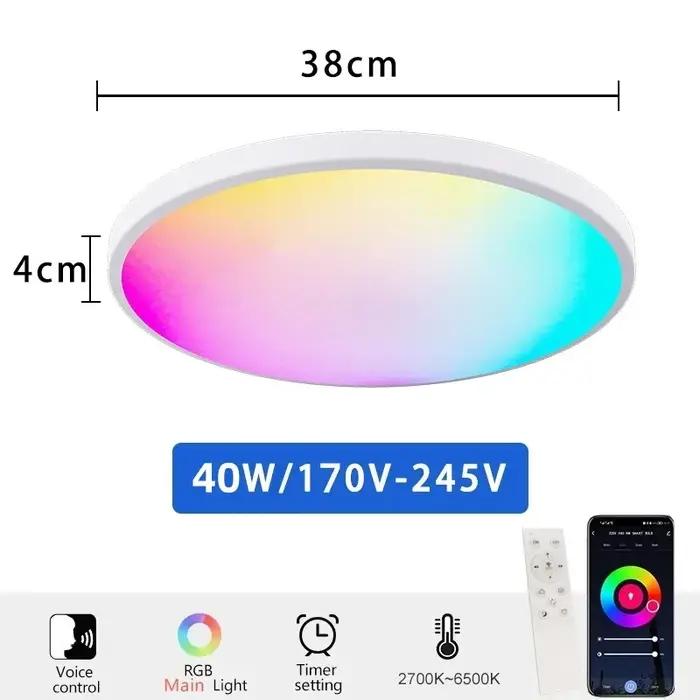 Plafonnier LED intelligent Tuya WiFi lampe circulaire à intensité variable pour cuisine salle à manger chambre à coucher entrée étude salon occasions spéciales