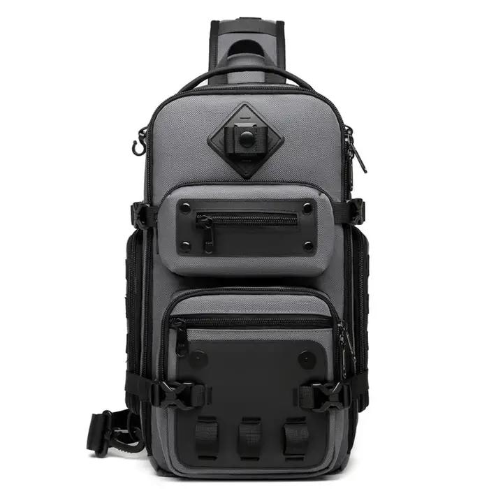 Ozuko sacs de ventre sac de poitrine pour hommes en plein air tactique une épaule sac à bandoulière