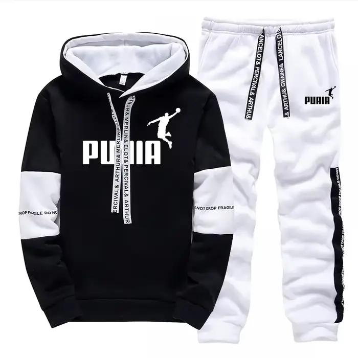 Ventes Flash : Survêtement Homme Imprimé Décontracté – Sweat à Capuche et Pantalon Sportswear pour Activités de Plein
