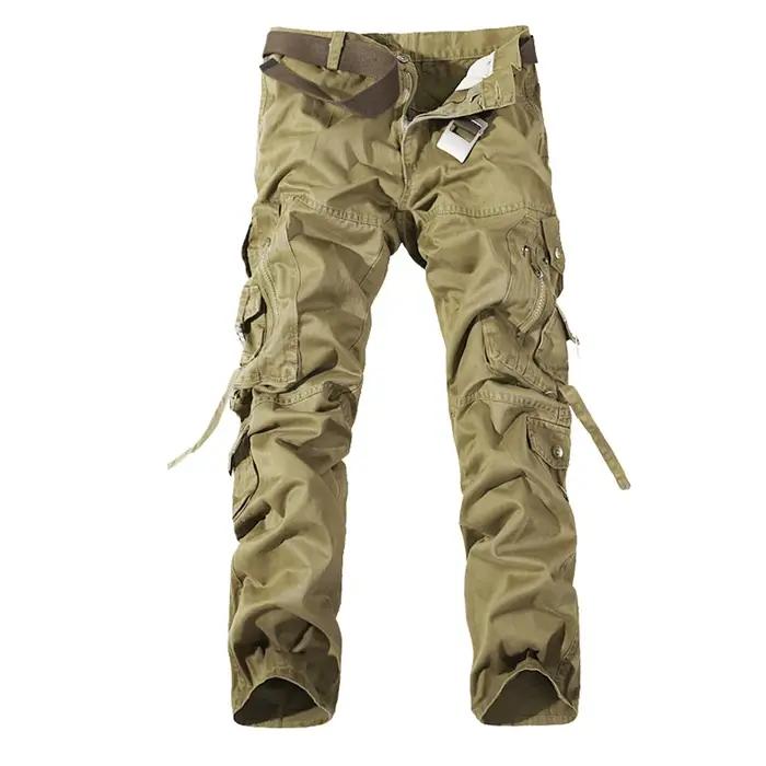 Pantalon cargo militaire vert armée grandes poches 28-42 - Qualité supérieure chasse homme