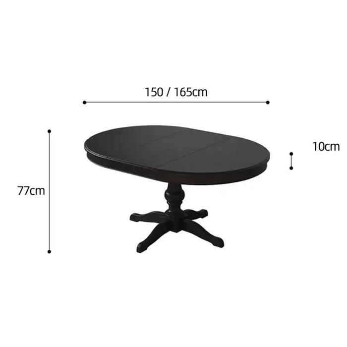 Table à manger européenne noire ronde Unique nordique Tables de cuisine extensibles Restaurant pliab