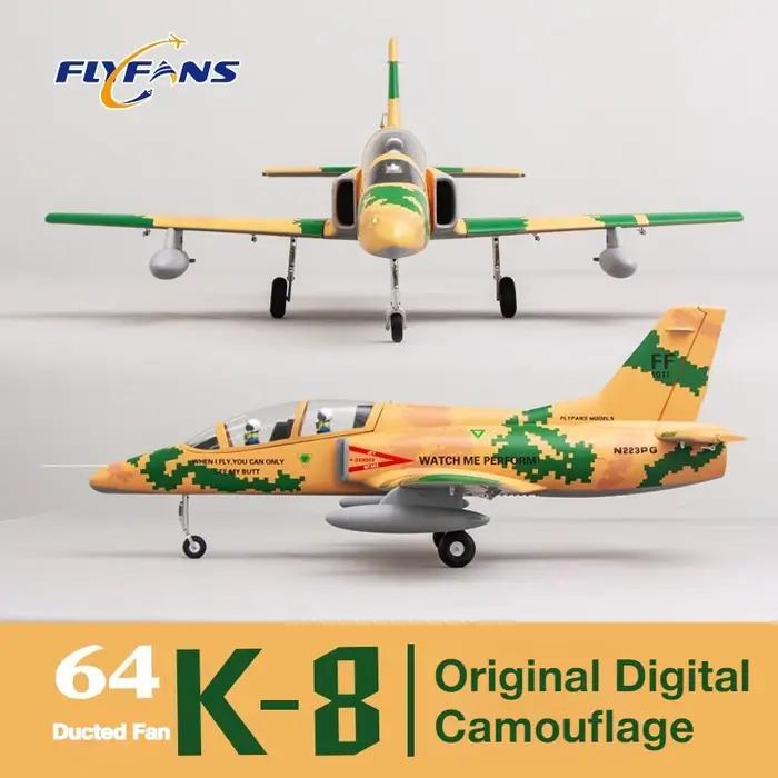 Modèle d'avion FLYFANS 64 mm, avion d'entraînement K-8 à canards, avion de chasse K8, avion d'entraînement d'entrée de gamme, avion télécommandé à voilure fixe