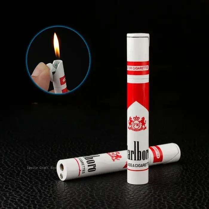 Allume-cigares gonflable à flamme nue en métal rouge ou noir pour fumeurs élégants occasions spéciales