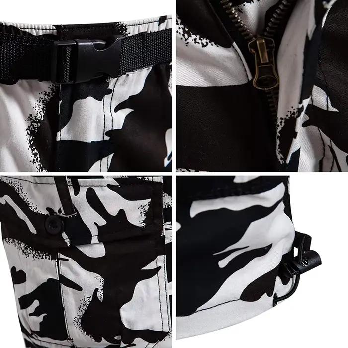 Shorts cargo décontractés pour hommes, style européen et américain, multi-poches, coupe capri, coton pur, motif camouflage, parfait pour les activités extérieures et les sorties en ville