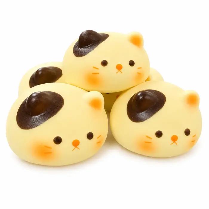 Jouet anti-stress chat mignon en forme de pain mochi, à remontée lente, doux à presser, simulation de pain, décoration, cadeau