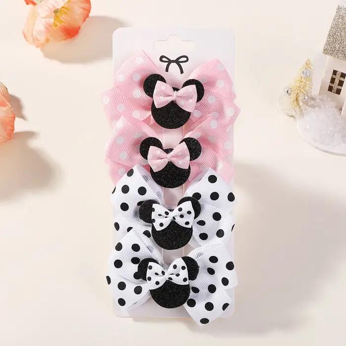 Pinces à cheveux avec nœud à pois pour bébé fille
