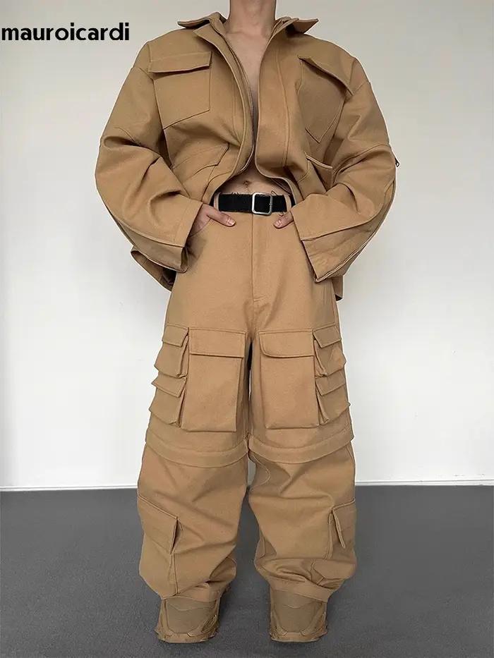 Mauroicardi-Pantalon Cargo Cool à Jambes Larges pour Homme