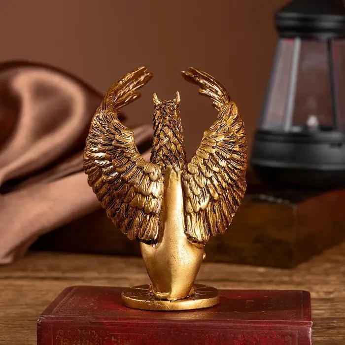 Petite statue en résine or motif griffon décoration de bureau cadeau occasion spéciale noël halloween sphinx légendaires