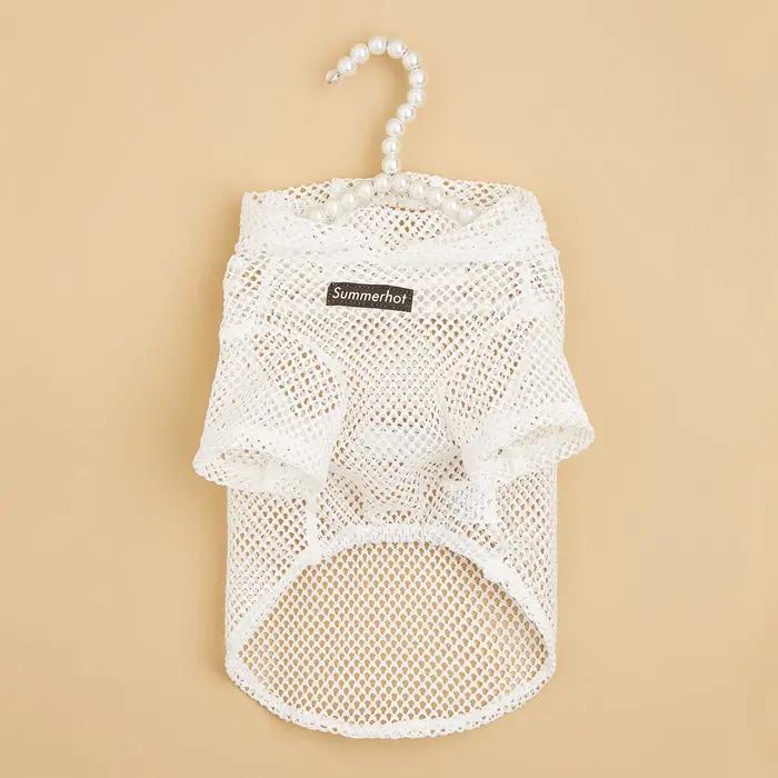 Sweat à capuche en maille pour chien, pull léger pour animaux de compagnie, vêtements pour petits et