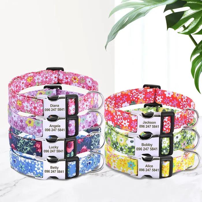 Collier de chien à fleurs en nylon Colliers de chiot