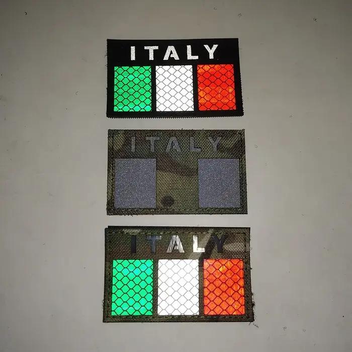Patchs réfléchissants tactiques IR drapeau italien
