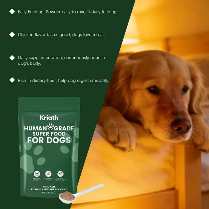 Poudre nutritionnelle pour chiens : favorise la digestion