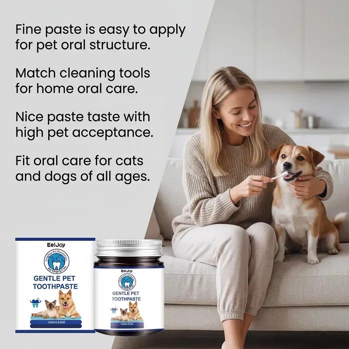 Dentifrice pour animaux EelJoy pâte fine et soyeuse pour chiens chats tous âges hygiène bucco-dentaire sans irritants pour brossage quotidien et cadeau occasionnelle
