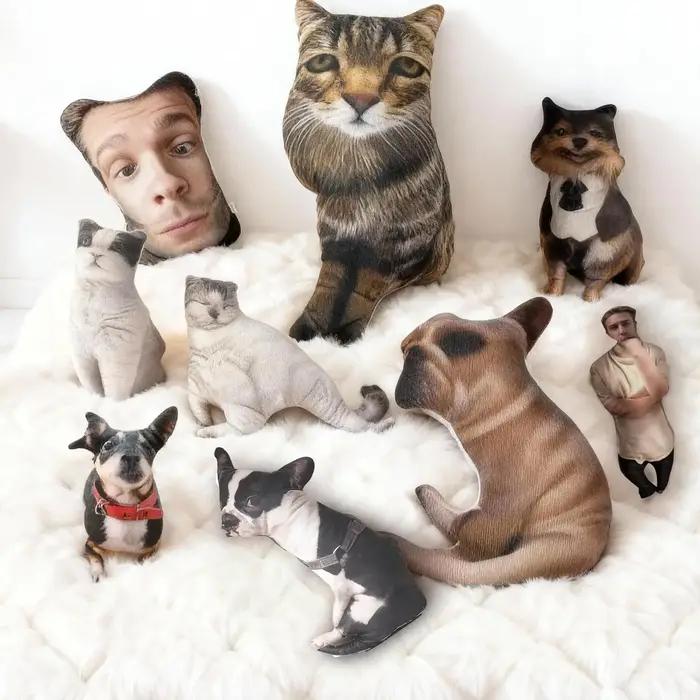 Coussin personnalisé pour animaux de compagnie - Coussins mignons pour chiens et chats avec photo amusante
