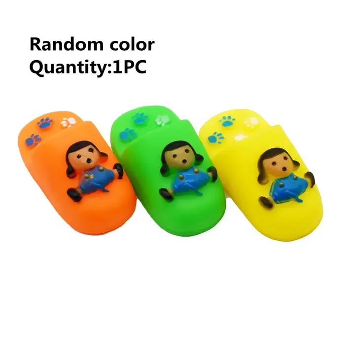 Jouet à mâcher en forme de pantoufle pour animaux de compagnie, jouet sonore en PVC pour chiot, four